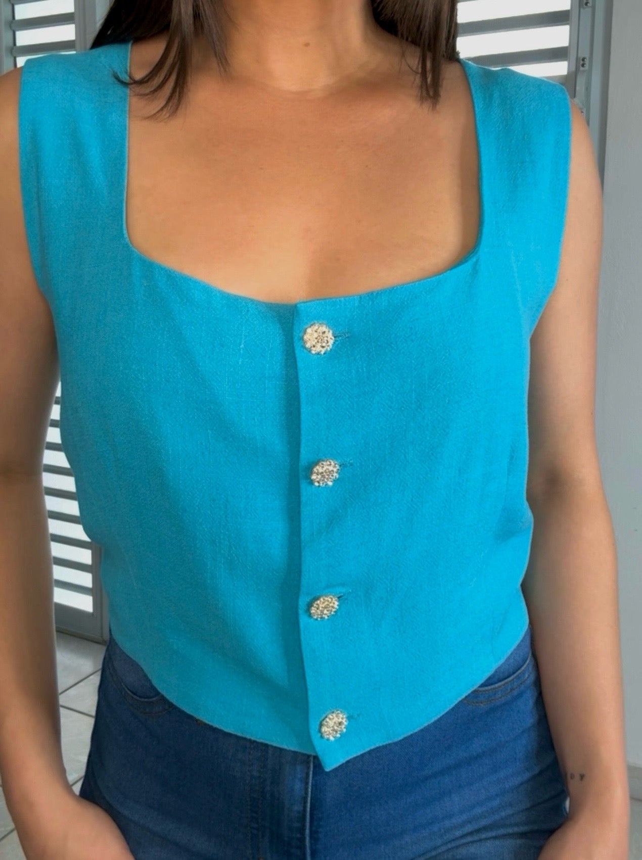 Sky Blue Elegant Top